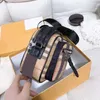 Retro kamera kadın erkekler çanta lüks bur tasarımcı crossbody klasik vintage kontrol çizgileri naylon deri marka tuval cüzdan pochette el çantası