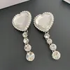 Orecchini a bottone Love Stone Ear Buckle Studs Crystal Water Drop Nappa senza fori Clip