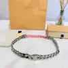 Fashion Link Chain Designer Collana Bracciale Gioielli di lusso Acciaio inossidabile Rosa Catene da uomo Collane Gioielli da uomo con confezione regalo