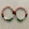 Strand pembe mor kuvars bilezik rhinestones yeşil aventurine orijinal aytaşı boncukları beyaz opal taş takılar 1 adet