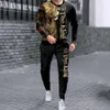 Men's Tracksuits Men's Tracksuit Casual 2 Piece Long Sleeve T-Shirt+Trousers Suit Fashion Outfits Colorful Daily Wear Set Oversized Clothing T230802