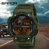 Relojes de pulsera SANDA, relojes electrónicos multifuncionales para hombre, cronógrafo deportivo, reloj militar para montañismo, reloj despertador para hombre, resistente al agua 6009