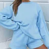 Women's 2023 Autumn/Winter New Casual Fashion Round Neck Pullover Sweater Shorts Set for Women