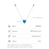 Pendant Necklaces Modian 925 Sterling Silver Eexquisite Blue Heart Opal Necklace Fashion Rose Gold Color Link Chain For Women Fine Jewelry 230801