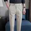 Männer Hosen 2023 Plus Größe Solide Bequeme Elastische Taille Slim Fit Business Büro Freizeit Sozialen Trend Knie Lange