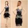 Stage Wear Sexy Robe De Danse Latine Concours De Danse Salle De Bal Robes De Tango Costume Adulte Salsa Femmes Sequin Fringe Gland Jupe Dames