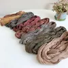Szaliki kąt stawny długi szalik dla kobiet krawat barwiony stały kolor pomarszczony bawełniany lniany lniany samica mody szalk szal 2023