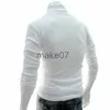 Męskie swetry mężczyzn Mężczyzna długie rękaw wysokie szyi golar na rozciąganie szczupła podstawowa koszulka TEE TOP Knitwear Ty66 J230802