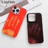 Cell Phone Cases INS Korea Heat Discoloration Art Phone Case For iPhone 14 13 12 11 Pro Max X XR Xs Max 14 Plus Thermal Sensing Shockproof Cover L230731