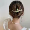 Pinces À Cheveux Élégant Griffe Bluebell Fleur Clip Accessoires Grenouille Boucle Épingle À Cheveux Ornement Femmes Filles 2023 Style