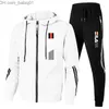 Men's Tracksuits Men's Tracksuit Zipper Hoodies Sweatpants Autumn Winter Male Daily Casual Sports Jackets Jogging Suit T230802