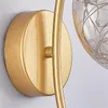 Candeeiros de parede ART DECO Lâmpada Bola Vidro Ferro Dourado Europa Interior 5w LED Luminária Moderna Sala de Jantar Fundo Quarto Alpendre