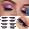 Falska ögonfransar 4 par Eyeliner False ögonfransar klistermärke Återanvändbart vattentätt långlastande självhäftande rosa ögonlock klistermärke Shiny Easy Eye Makeup X0802