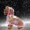 Vestuário para cachorro roupas impermeáveis transparente capa de chuva luz linda pequena chihuahua jaqueta de chuva com capuz