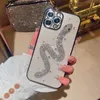 Mobiltelefonfodral Luxury 3D Glitter Bling Diamond Snake Plating Soft Phone Case för iPhone 14 13 12 Pro Max 11 X XS XR 7 8 Plus SE3 Silikon Cover L230731