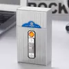 Последний контейнер с сигаретным корпусом с USB более легкий перезаряжаемый водонепроницаемый электрический электрический 20 % -ной емкость для инструментов для курения аксессуары