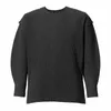 القمصان الخاصة بالرجال في الخريف الصيف الأصلي Miyake T-Shirt Long Sleeves O-Neck Solid Color Disual Streat Massion Tops Male Tops