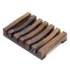 Badeseifenschalen Natur Bambus Holz Seifenschalen Teller Tablett Halter Box Fall Dusche Handwaschseifenhalter LL