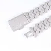 Luxury 4Rows 20mm Bredd Kubansk kedja 925 Sterling Silver Ice Out Moissanite Cuban Link Chain Rapper Hip Hop Halsband för män