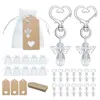 Nyckelringar 30 PCS Angel Keychain Souvenir Bröllopsgåvor Baby Shower Favor Set med taggsträngande godisväska 230801