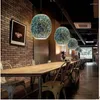 Pendant Lamps Restaurant Lamp Creative Color Personality 3D Glass Bar Table Chandelier Retro Cafe Clothing Store Hair Salon Lighting