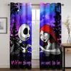 Cortina Personalizada Halloween Horror Esqueletos Casal Fina Cortinas de Janela Para Sala de Estar Quarto Decoração 2 Peças