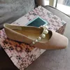 ballet flats designer shoe pearl heels pumps dress shoes suede leather flat heel slip on ballerina Flats sandles fashional women Loafers Pearl Embellished Shoes