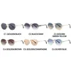 Óculos de sol retrô exclusivo redondo feminino masculino vintage liga sem aro gradiente óculos de sol feminino elegante azul