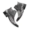 Botas Plus Size Winter Designer Rivetti Cerniera Stivali corti da cowboy in pelle di mucca Scarpe da sera casual da uomo Stivaletti con cinturino monaco