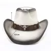 Western Straw Cowboy Hoed Koe Hoofd Riem Unisex Spray Paint Cowgirl Hoed Roze Brede Rand Zonnehoed Panama Cap Sombrero para Mujer