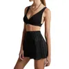 Survêtements femme pantalon femme costume fête décontracté été revers manches longues boutons chemise short gilet intérieur soutien-gorge