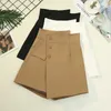 Shorts pour femmes solide bouton irrégulier Mini pantalon jupes femmes élégant bureau dames été décontracté a-ligne confortable simplicité