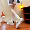 Woman Lace-Up Designer Shoes Top Women Casual Fashion Black Design Red Yellow Girls Womens Party Play Style Trainers Leather Platform Sneakers Size Eur 35-40 Er