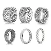 2023 neue Mode 925 Silber Diamant einfache Retro Schleife rund rund voller Diamant Damen Kreis Pandora Charming Classic