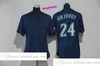 Vintage Movie Baseball Wears Jersey 24 Ken Griffey 34 Felix Hernandez Blank Jerseys Women Size S--XXXL