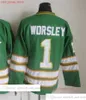 Movie Vintage Hockey 9 Mike Modano Jerseys CCM Embroidery 7 Neal Broten 4 Craig Hartsburg 1 Gump Worsley Jersey Green White Men