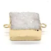 Pendant Necklaces 100-Unique 1 Pcs Light Yellow Gold Color Irregular Shape Rectangle Crystal Dyed Many Colors Double Buckle Jewelry