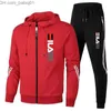 Herrspårar för män med herrtrakten med dragkedja Hoodies Sweatpants Autumn Winter Male Daily Casual Sports Jackets Jogging Suit T230802