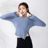 Active Shirts Yoga Clothes Women Athletic Long-Sleeved Tight Fitness Running Bottoming Shirt Top Sports Workout Gym Wear