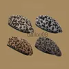 Stingy Brim Hats Leopard Print Spring Autumn Beret Korean Version All-Match Student Painter Hat Winter British Fashion Trendy Octagonal Cap J230802