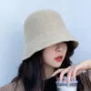 ワイドブリム帽子バケツハット女性用途族盆地韓国ファッション日本レトロな秋と冬のニット