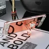 Cell Phone Cases For iPhone 14 13 12 11 Pro Max X Xs XR 7 8 Plus SE2 Phone Case Luxury Mirror Rhinestone Diamond Glitter Bling Ring Holder Cover L230731