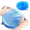 6PCS/Set Universal Silicone Suction Lid-bowl Pan Cooking Pot Lid-silicon Stretch Lids Silicone Fruit Cover Pan Spill Lid Stopper Cover Yy LL