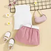 Clothing Sets Summer fashion sexy girls suit 0 5 years old children s pit strip sleeveless neck hanging shorts waist bag leisure three piece 230802