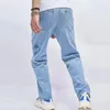 Jeans Homme Est Male Poche Latérale Bleu Baggy Jambe Droite Pantalon Cargo Homme