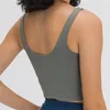 Yoga-Outfit-Tanktop mit Ablage, integriertem BH, abnehmbarer Polsterung, Longline-Sportarten für das Fitnessstudio