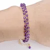 Bracciale in pietra naturale viola ametista filo di rame doppio strato braccialetti intrecciati fatti a mano donne guarigione yoga braccialetti spirituali 4mm
