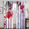Curtain Chrismas Happy Years Red Santa Claus Gifts 2 Pieces Thin Window Curtains For Living Room Bedroom Drape Decor