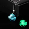 Choker Unique Transparent Resin Glow Earth Pendant For Women's Blue Sky And White Cloud Chain Necklace Girls Fashion Jewel
