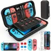 Custodia per Nintendo Switch, kit di accessori 9 in 1 con custodia per il trasporto, custodia protettiva agganciabile, protezione per schermo HD e 6 tappi per impugnature per pollice